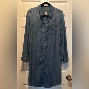 Denim Button-Up Shirt Dress
